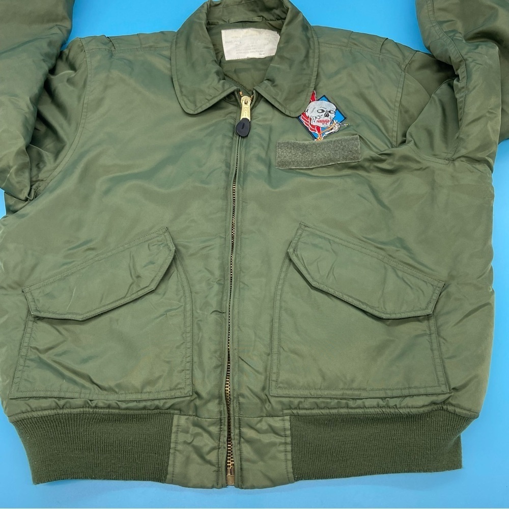 Vintage Pilot Flight USAF US Air Force Ultra Force Green Bomber Jacket Size XL. - Picture 4 of 10